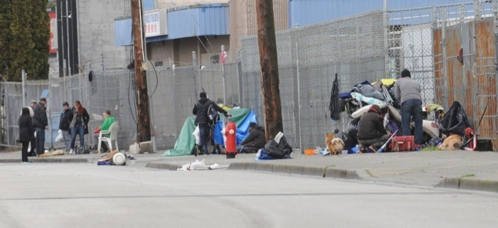 Homeless camped out on 135A in Whalley Evan Seal photo