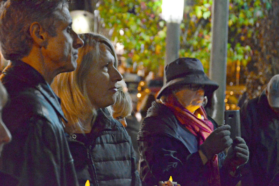 The Soroptimists of the Langleys and Ishtar Transition Housing Society hosted the annual candlelight vigil to mark the UN International Day for the Elimination of Violence Against Women. This time the ceremony was moved to Fort Langley. (Heather Colpitts/Langley Advance)