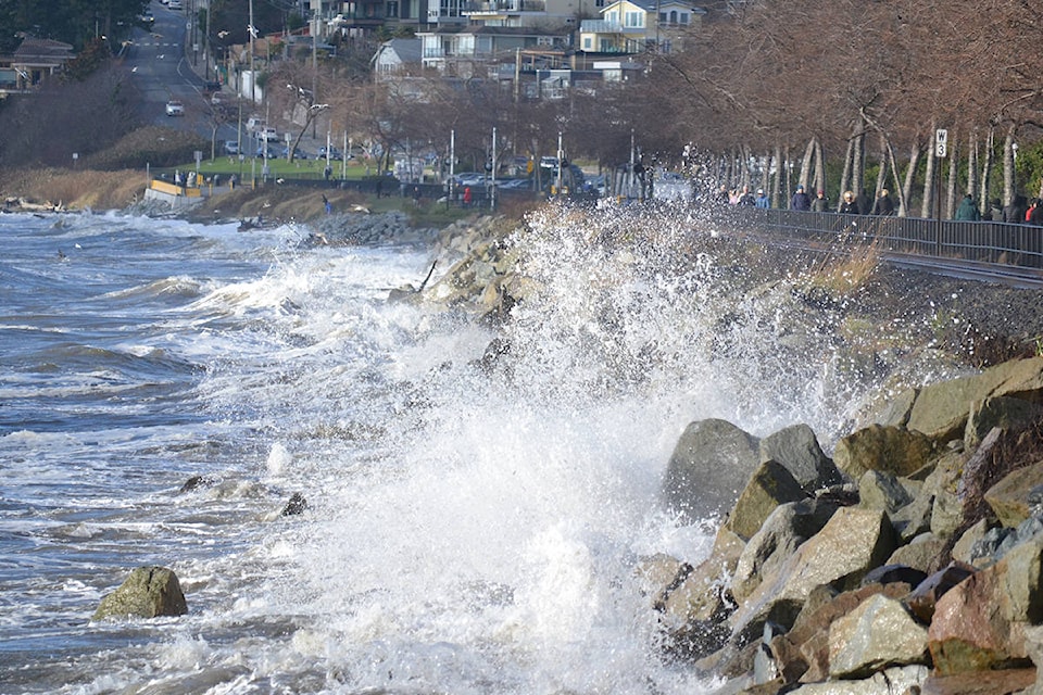 Windstorm on White Rock’s waterfront attracted a few onlookers Sunday afternoon. (Aaron Hinks photos)
