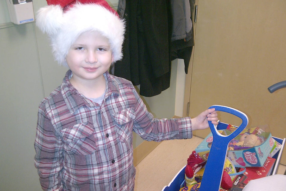 Before passing away in January 2014 Keian Blundell delivered toys to children at the hospital who couldn’t come home for Christmas. (Blundell family/Special to Langley Advance Times)