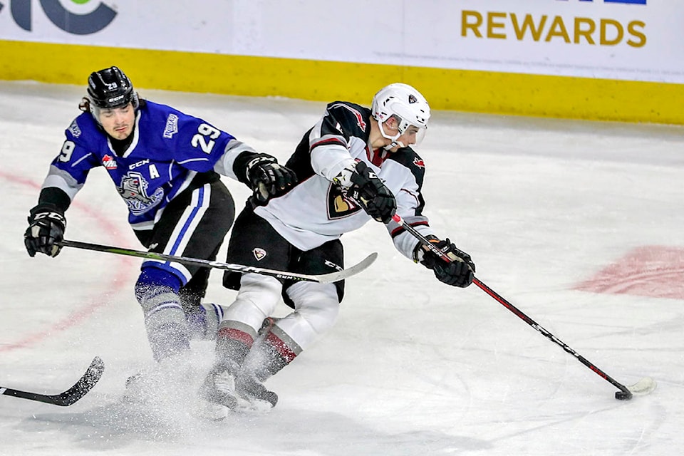 A come-from-behind 5-4 victory over the Victoria Royals gave the Vancouver Giants their second win in a row Tuesday night, March 30, 2021, in Kamloops (Allen Douglas/Special to Langley Advance Times)