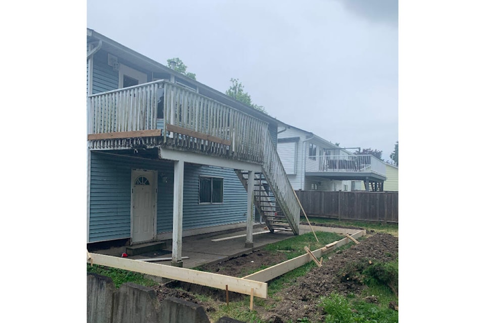 A Cloverdale woman witnessed an illegal addition being built in her neighbourhood, but when a stop-work order was issued the construction continued. Now she’s speaking out because she said “things need to change.” (Photo: submitted)