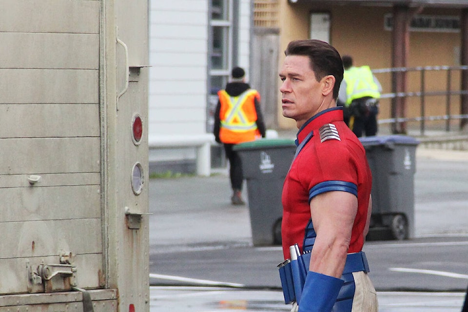 John Cena is seen filming ‘Peacemaker’ in Cloverdale in 2021. HBO Max recently announced the popular series has been renewed for a second season. (Photo: Malin Jordan)