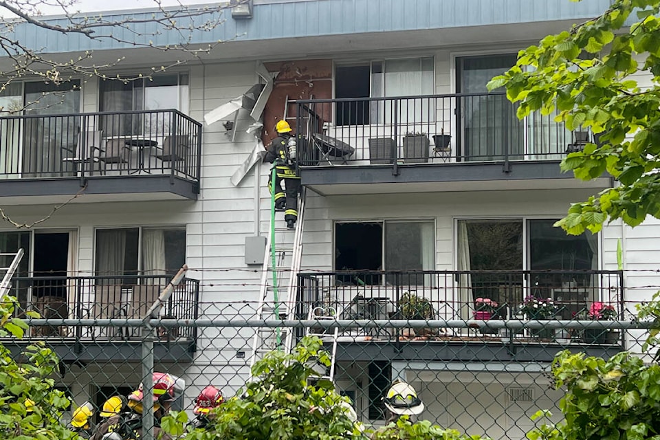 White Rock firefighters were called to an apartment in the 1400-block of Blackwood Street on May 24, 2022. (Shane MacKichan photo)