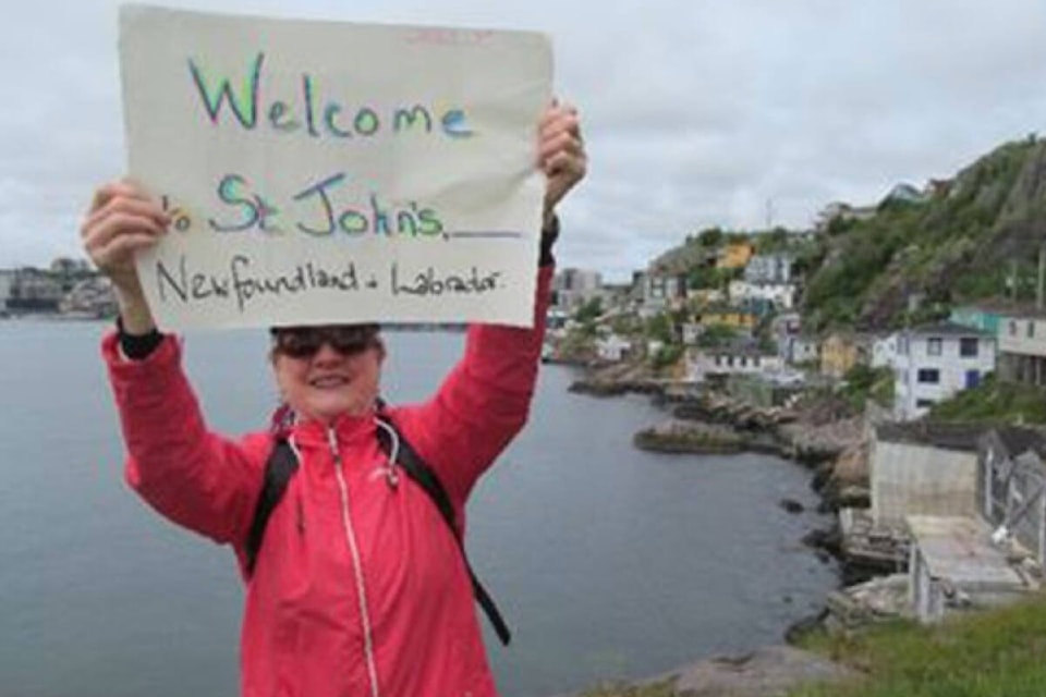 Maggie Davies, a member of Oneness Gogos, ‘welcomed’ the group to St. John’s, Newfoundland on their Canadian tour. (Contributed photo)
