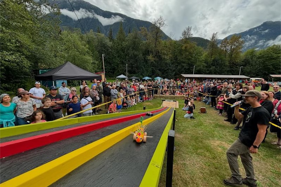 The weather holds off for the zucchini races at the Bella Coola Fall Fair. 