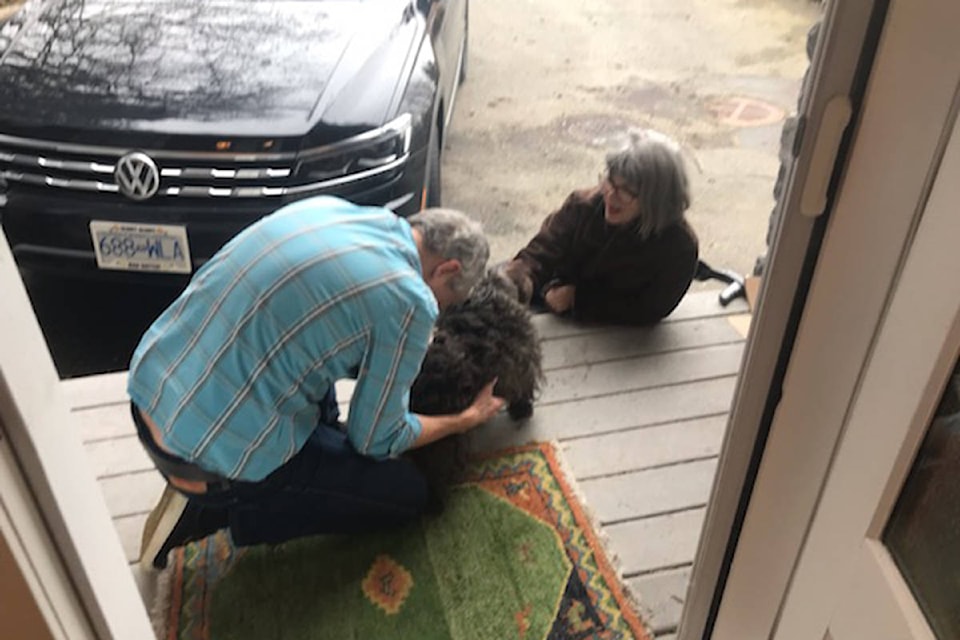 Tim and Yvonne Everson see Callie after she went missing for 43 hours. (Wade Deisman photo)