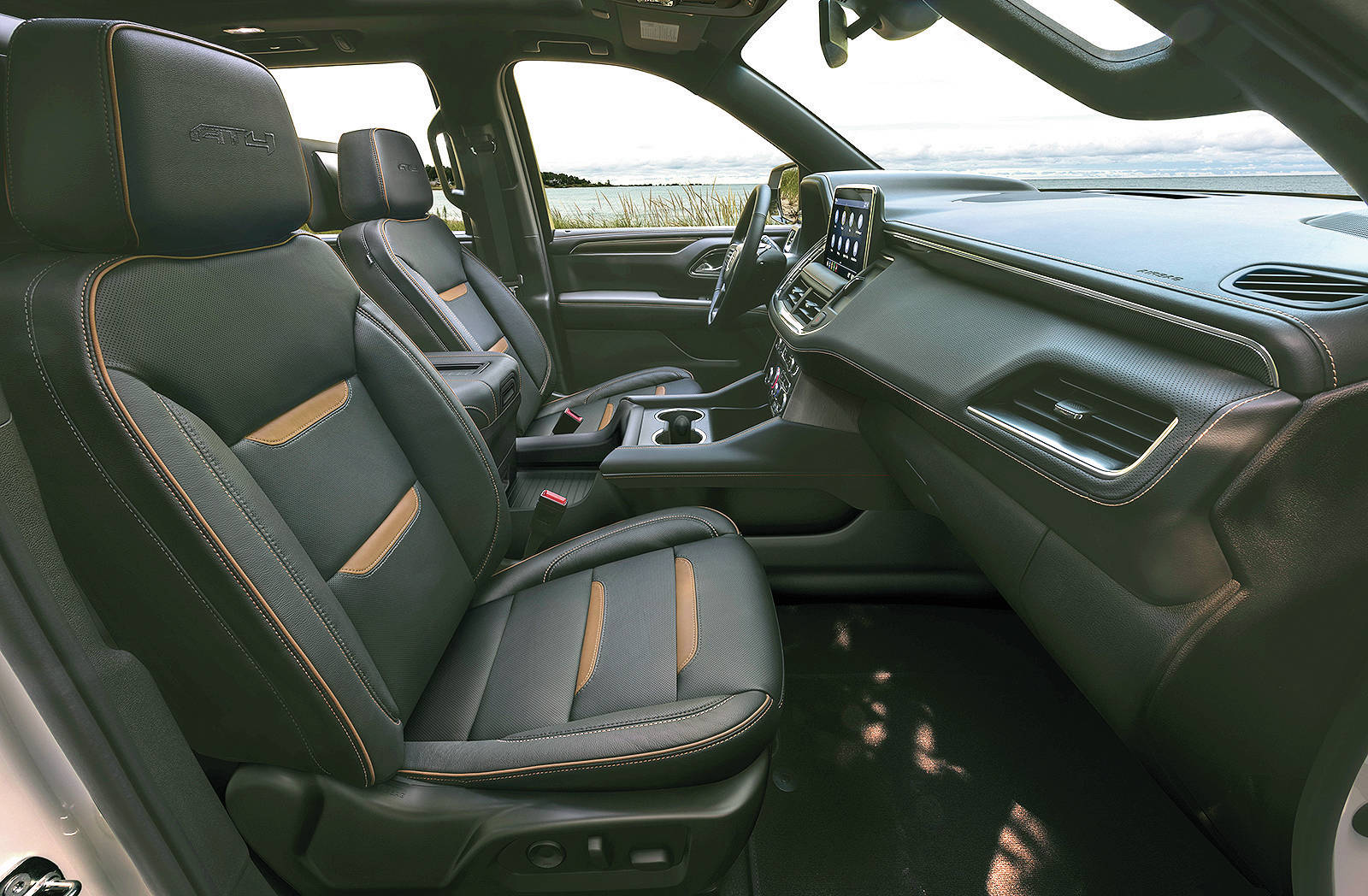 The AT4 gets a heated steering wheel, premium leather seat coverings and heated front and rear seats. PHOTO: GENERAL MOTORS