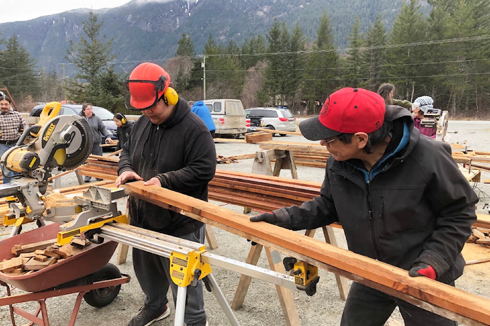 Youth created garden boxes for First Nations residents in the Bella Coola Valley over spring break. (Photo submitted)