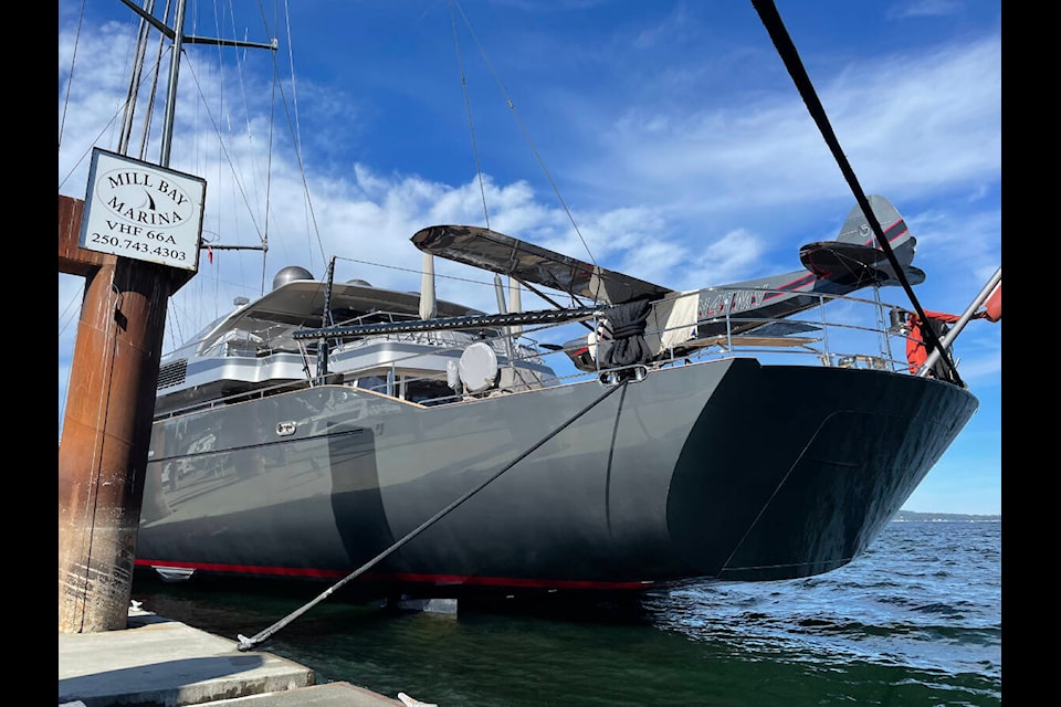 An avid flier, M5 owner Rod Lewis also has a float-mountain Carbon Cub aircraft carried on the aft deck, which captured the attention of those walking the dock to view the colossal craft. (Sarah Simpson/Citizen)