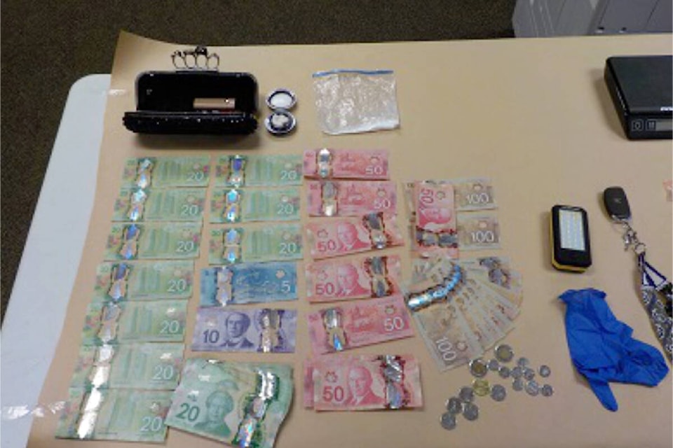 Bella Coola RCMP seize drugs and cash during traffic stop on Highway 20 at Hagensborg on Monday, Nov. 7. (RCMP photo)