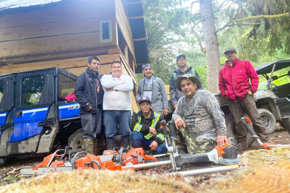 A trail blazing crew for the Nuxalk Kimsquit Eulachon Greast Trail project in 2022. (Photo submitted)