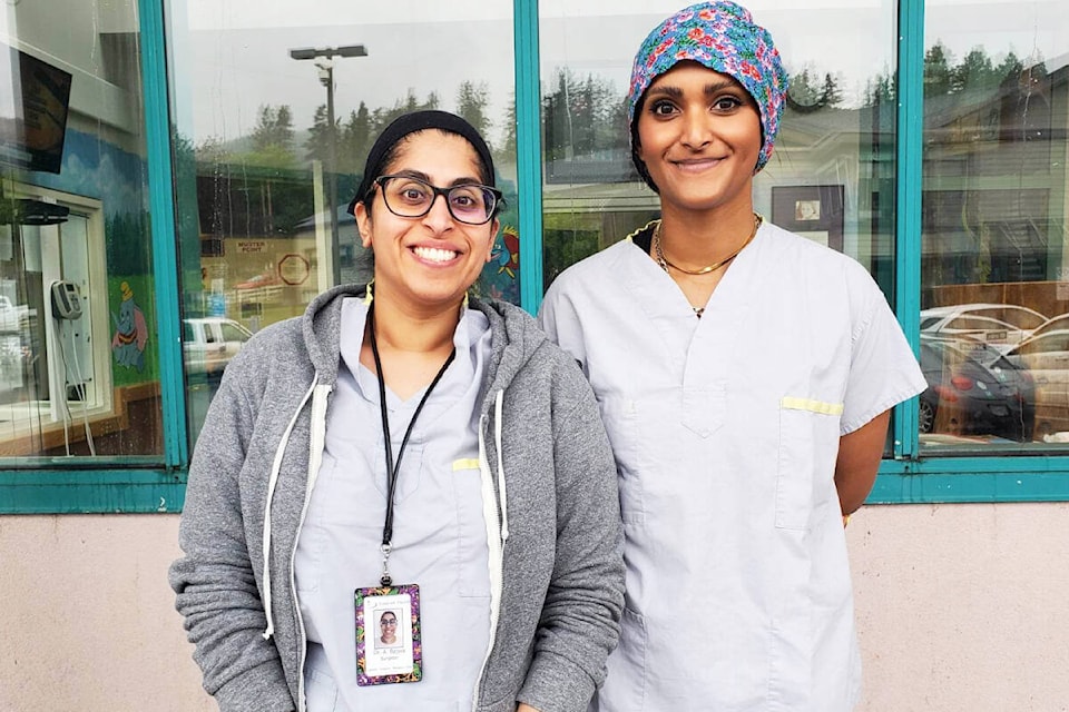 Doctors Amandeep Bajwa, left, and Bianka Saravana-Bawan are happy to be part of the full-time general surgeons team at Cariboo Memorial Hospital. (Monica Lamb-Yorski photo - Williams Lake Tribune)