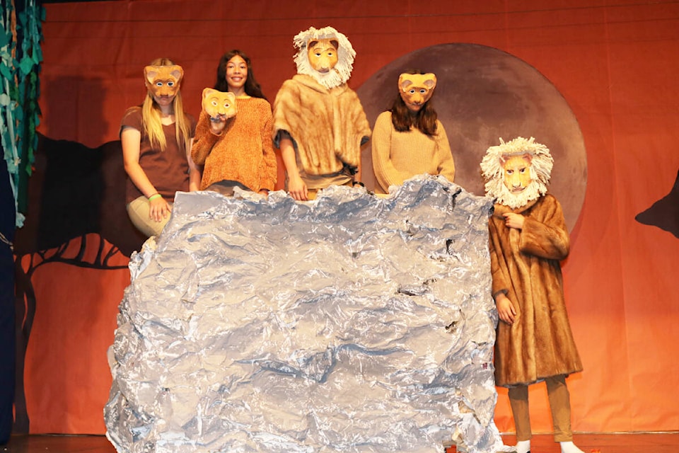 Nusatsum Elementary School students perform The Lion King. (Photo submitted)