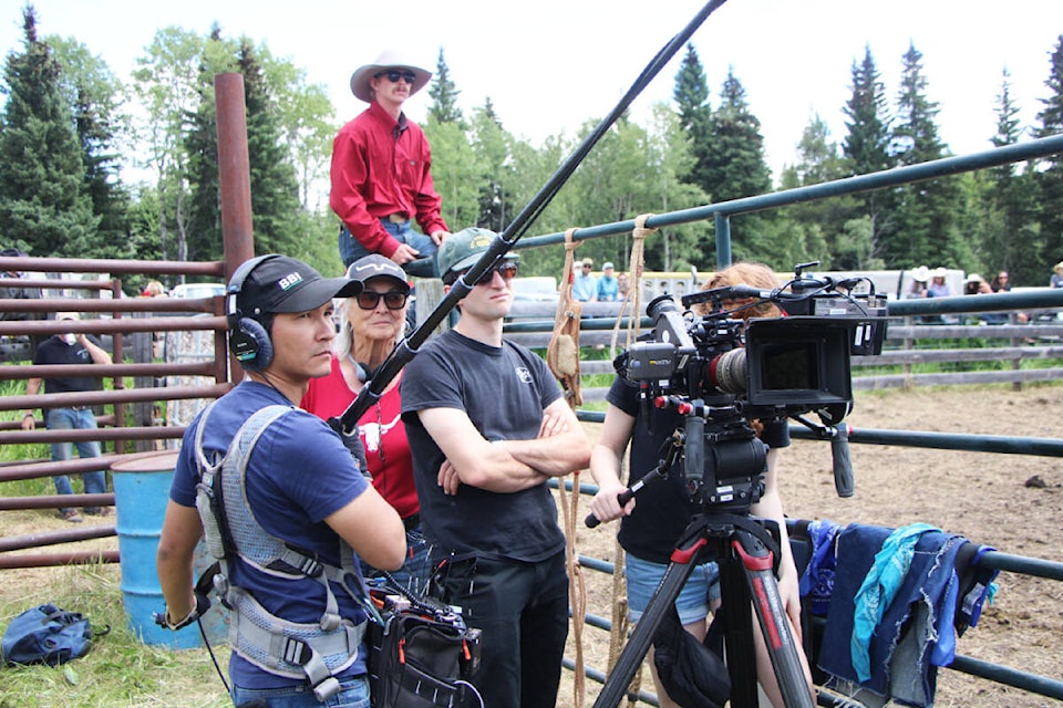 The Rodeo Women: Behind the Scenes crew films at the 71st annual Bridge Lake Stampede. (Patrick Davies photo - 100 Mile Free Press)