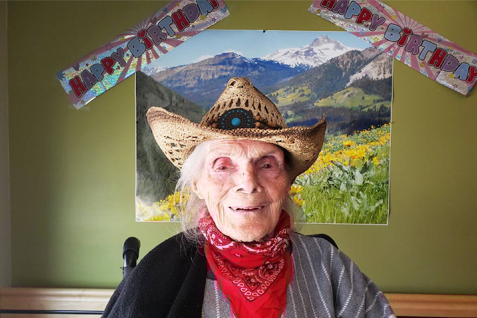 Gerry Bracewell turned 101 on July 11 and was the guest of honour for a birthday celebration held Saturday, July 8, at AgeCare Cariboo Place in Williams Lake. (Monica Lamb-Yorski photo - Williams Lake Tribune)