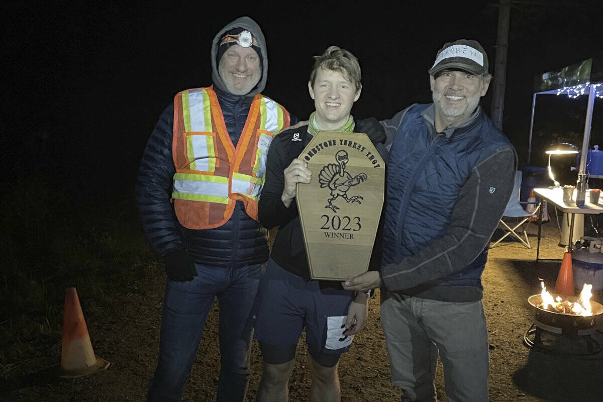 Hugh Beedell won the race shortly before 2 a.m. on Sunday morning after completing just over 120 kilometres. Photo courtesy Stephen Harris