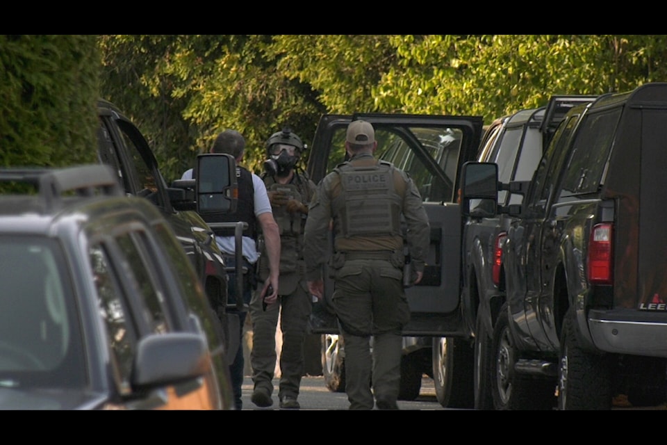 A large police presence was seen in Comox on Thursday night (Aug. 8). 