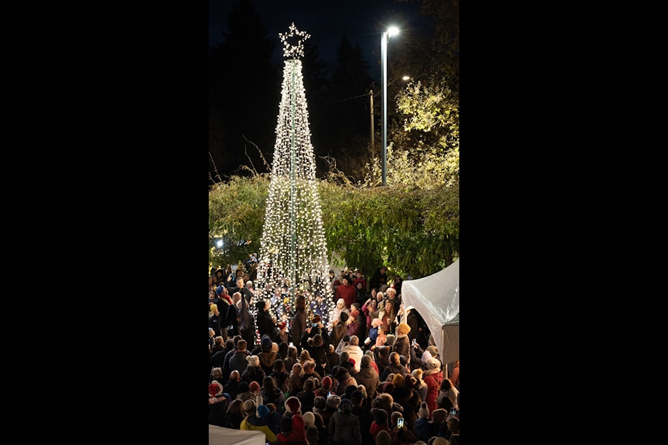 The tree lighting celebration in previous years.
