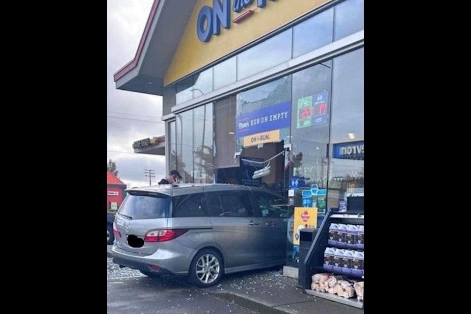 Car in the Chevron station at 600 Ryan Road. 