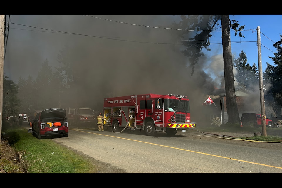 Fire fighters respond to a fire on Bates Road.