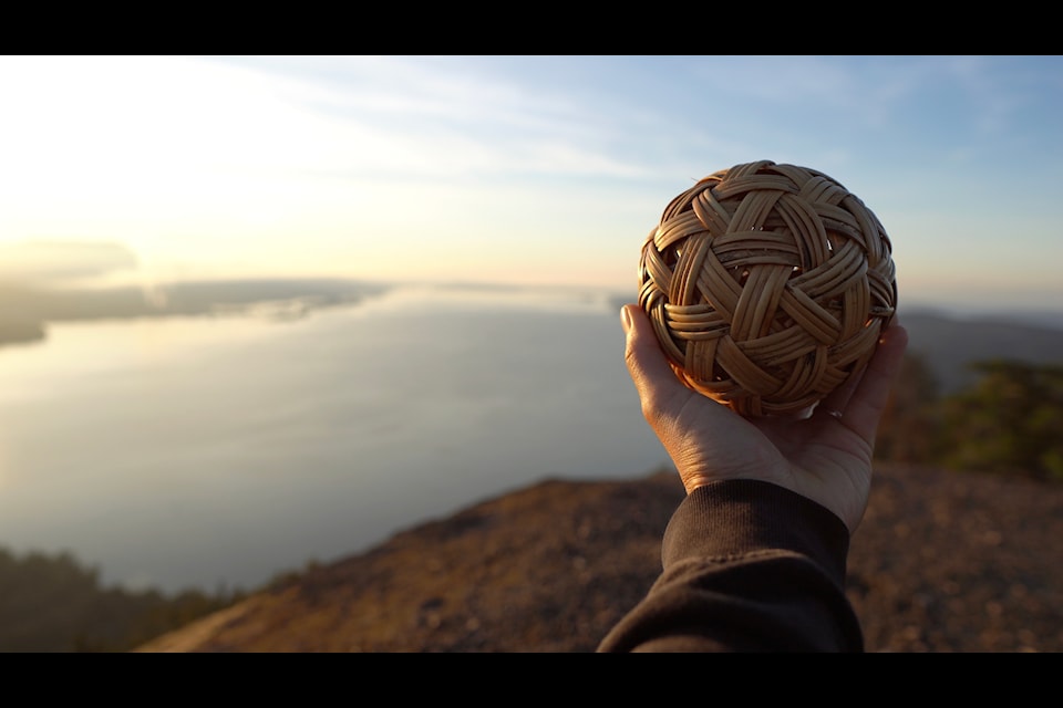A small wicker ball is used for the game.