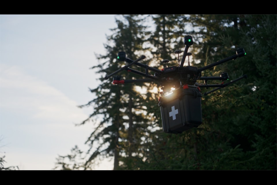 Island Health and the University of Victoria Centre for Aerospace Research demonstrated the capabilities of a drone at the Comox Valley Hospital.