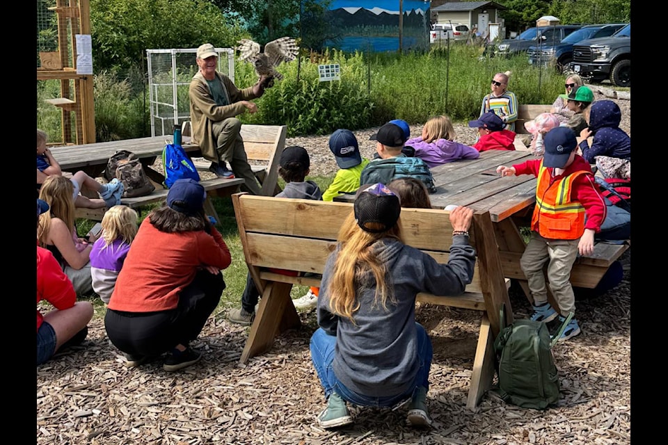 Grade 1 students from Ms. Stuckey's class in Cumberland learned about Marlowe the owl at MARS Wildlife Rescue on June 13.