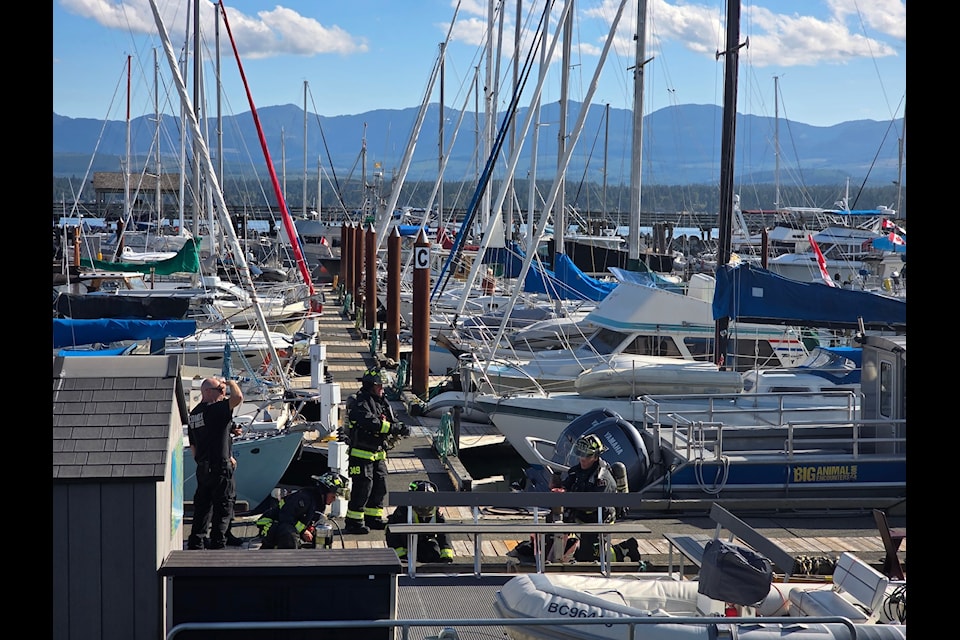 Comox Fire Rescue responded to a boat on fire in the Comox Marina on July 24.