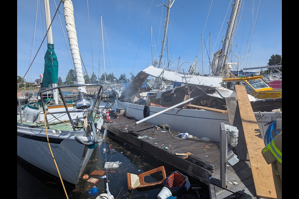A sailboat exploded in Deep Bay on June 5, 2025.