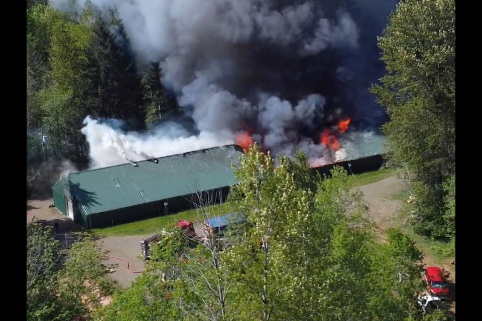 Crews from four fire departments responded to a blaze in Merville, May 14.