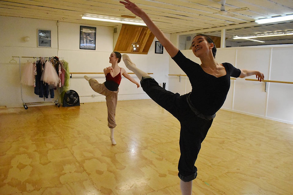 Mayako Setta (front) and Sarah Collins have big plans for their ballet dancing futures. Photo by Terry Farrell