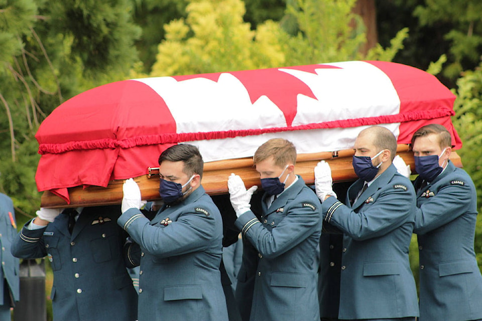 The body of Capt. Kevin Hagen, from Nanaimo, was returned to Vancouver Island on June 27. He was one of six who died in a helicopter crash in the Mediterranean Sea in late April. (Devon Bidal/News Staff)