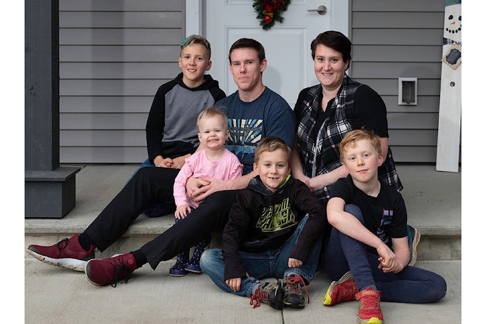 Kori and Cameron said that before Habitat they had to move twice because of landlords wanting to sell. They were troubled by the lack of affordable rentals in the Comox Valley. They no longer have to worry about that, after receiving their keys to their Lake Trail home. Photo by Karen McKinnon