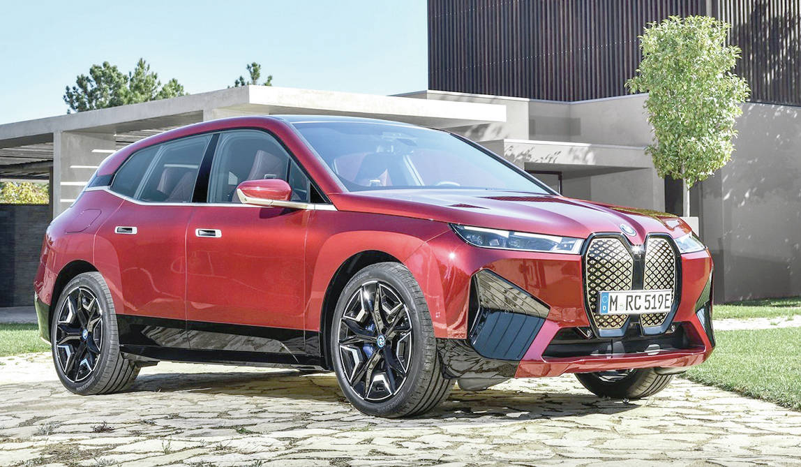 The new iX electric vehicle is built on a new BMW platform intended to underpin other future EVs. PHOTO: BMW