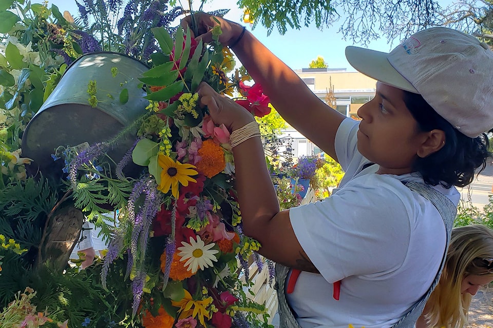 July 15-21 is Canadian Flowers week and some local florists celebrated the occasion by dressing up the courtyard next to Blue Spruce Ice Cream on 5th Street and Cliffe Avenue in Courtenay. Photo by Katie Rogers