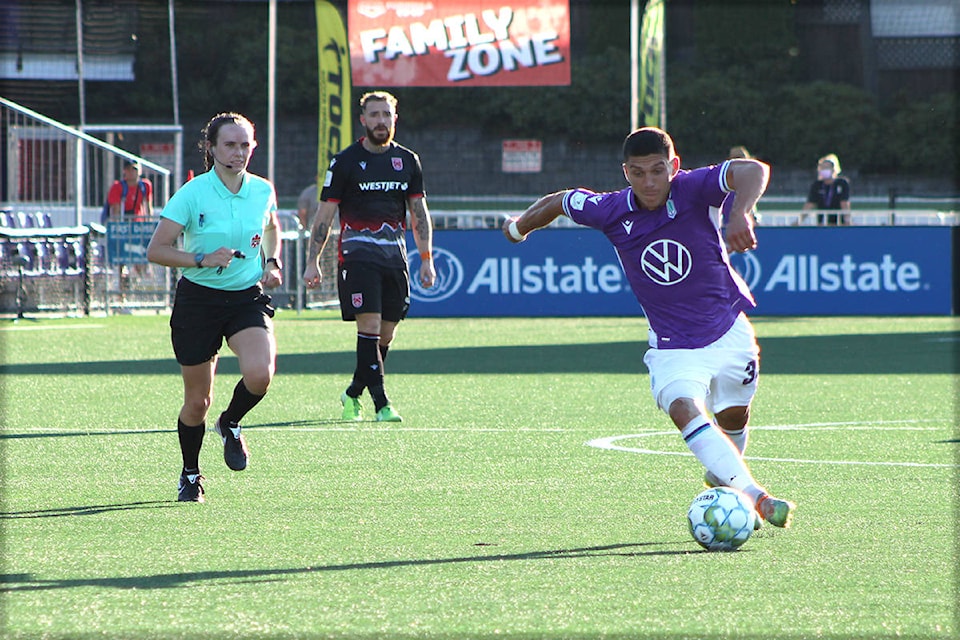 Pacific FC won their Langford home-opener against the Calgary Cavalry on July 30. (Jake Romphf/ News Staff)
