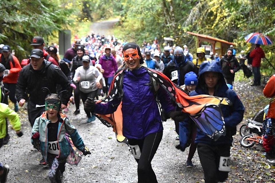 There were plenty of creative costumes on display at the Perseverance Trail Run Sunday in Cumberland. Photos by Scott Stanfield