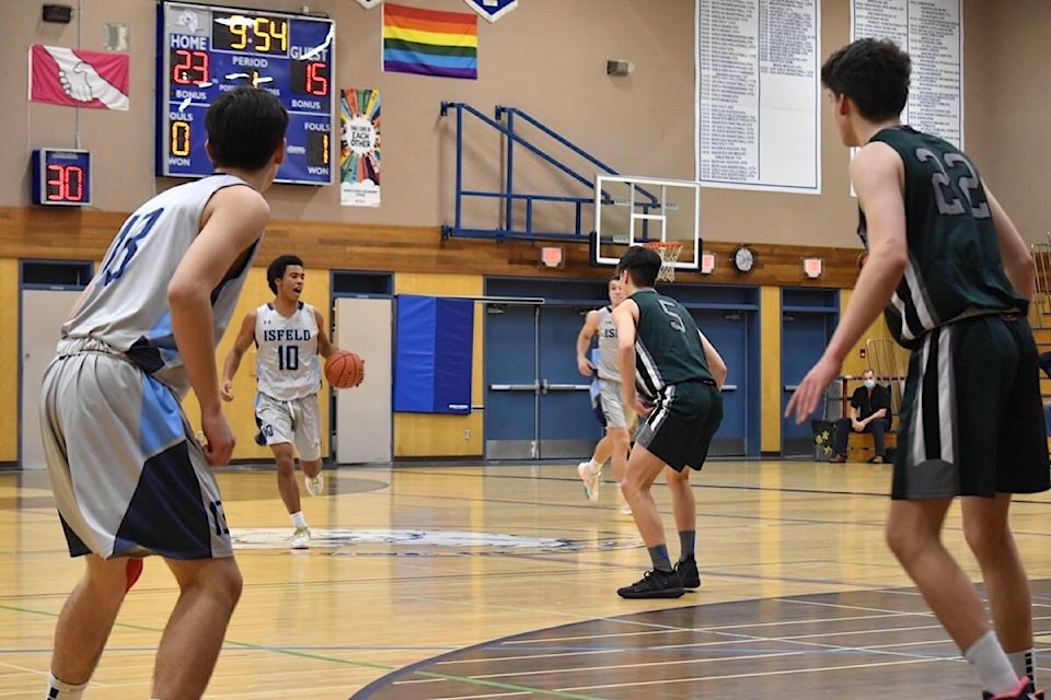 The Isfeld Ice senior boys basketball team hosted the Vanier Towhees Thursday, Dec. 16. Scott Stanfield photos