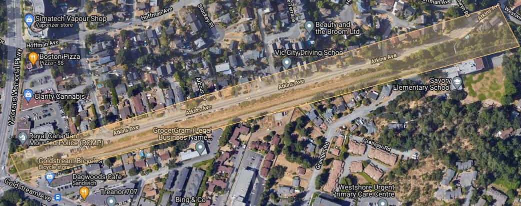 The area where investigators say a cell phone connected to a Langford homicide may have been found. (Courtesy of Vancouver Island Integrated Major Crime Unit)