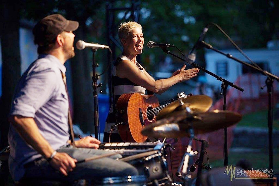 Helen Austin and Paul Otten perform at a Big Little Lions concert, prior to the onset of the pandemic. Photo supplied