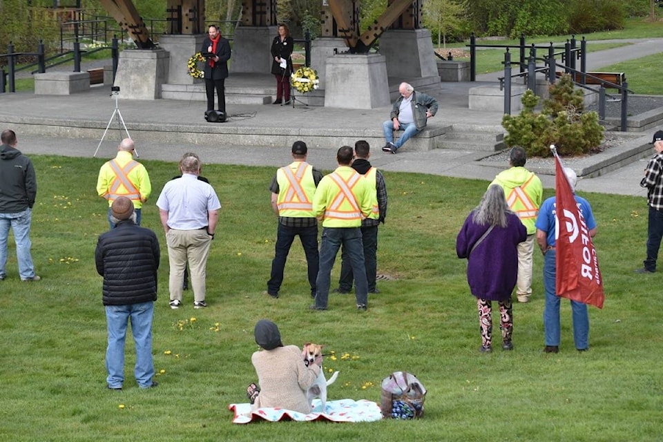 The annual Day of Mourning ceremony was held Thursday at the Simms Park Pavilion in Courtenay. Scott Stanfield photo