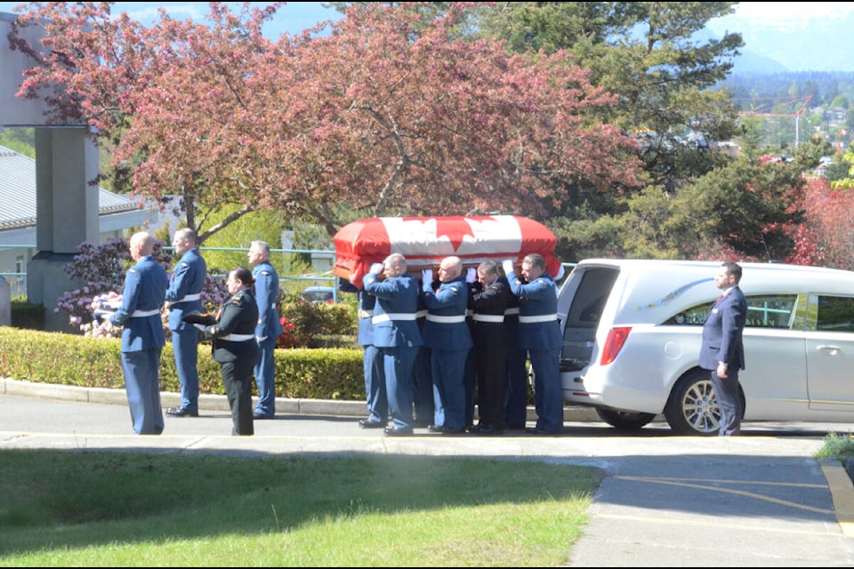 Stocky Edwards’ funeral was held at Christ the King Catholic Church in Courtenay on May 20. Photo by Mike Chouinard