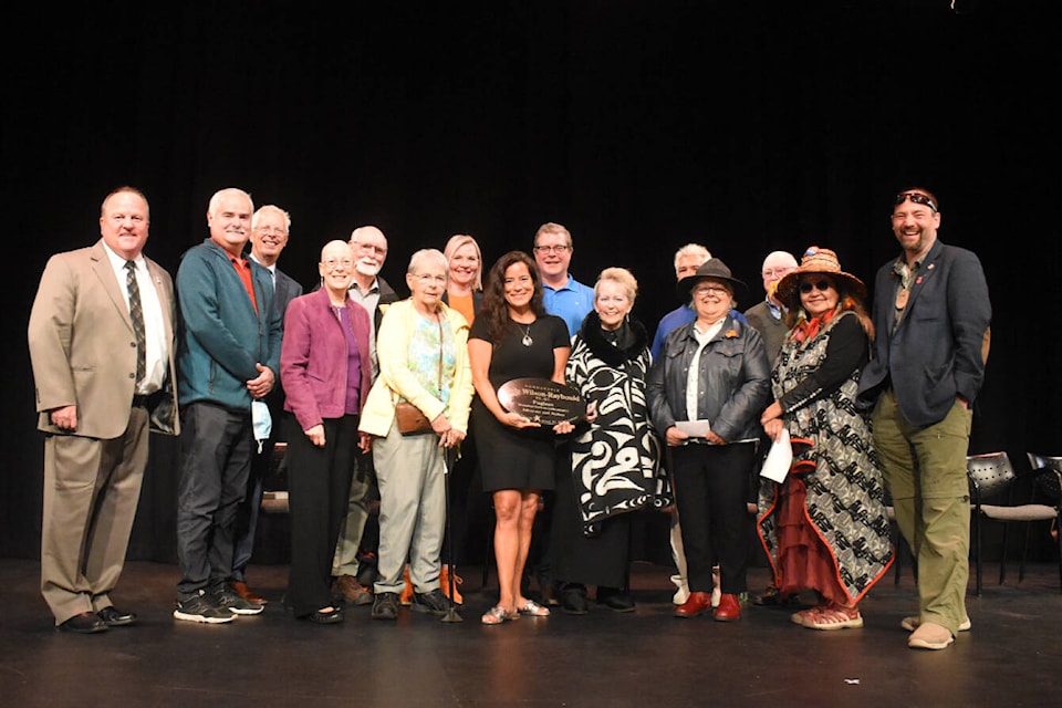 Members of the Walk Of Achievement committee and dignitaries from the Comox Valley joined in celebration of Jody Wilson-Raybould’s (centre) induction ceremony, Sept. 23, 2022.