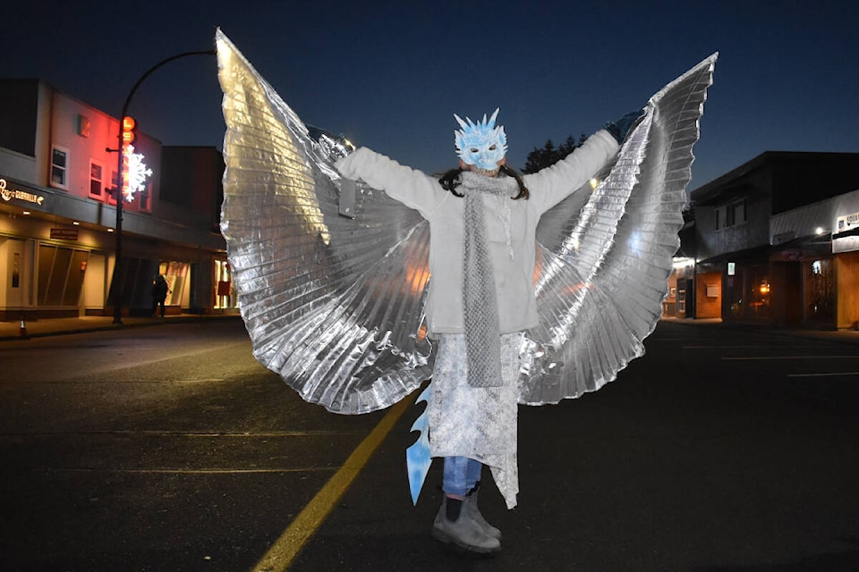 A young dancer took to the street during the Moonlight and Magic event in Downtown Courtenay on Friday, Nov. 18. Photo by Terry Farrell
