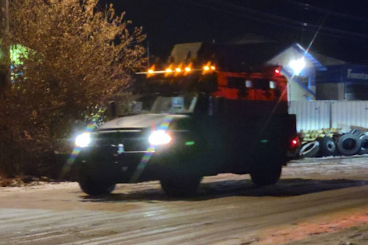 Armoured vehicles seem to have been used in what was a heavy police presence. (Contributed)