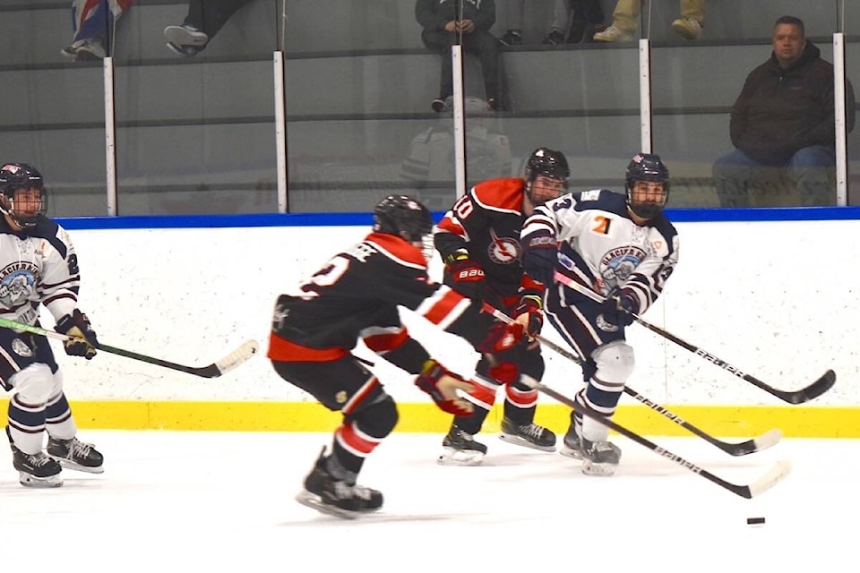 The Comox Valley Glacier Kings and the Port Alberni Bombers squared off Tuesday night at the CV Sports Centre. Scott Stanfield photo