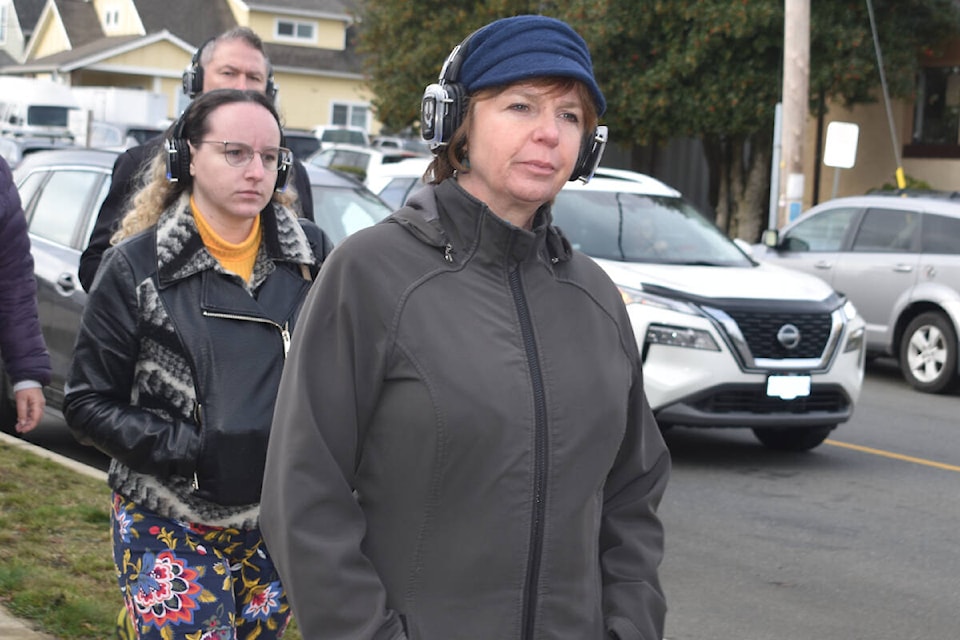 Mental Health and Addictions Minister Sheila Malcolmson was among the nearly three dozen participants at Saturday’s (Nov. 26) Walk With Me event in Courtenay. Photo by Terry Farrell