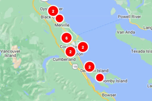 This map shows outages as of 2:30 p.m.