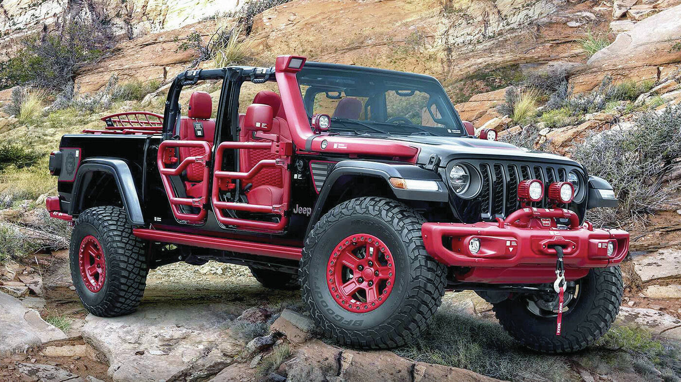 The 2022 Easter Jeep Safari held in Moab, Utah, featured the D-Coder concept, pictured, which was outfitted with 35 specialty items from the companyÂ’s catalog. PHOTO: Jeep